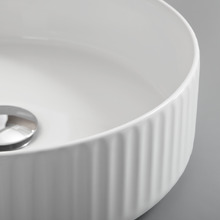 Cove 360mm Gloss White Round Ceramic Above Counter Basin
